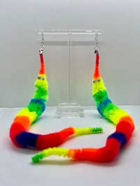 Image 3 of Rainbow Worm Earring OR Clip 