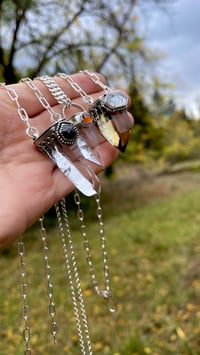 Image 5 of Lemurian Quartz & Hessonite Garnet Talisman