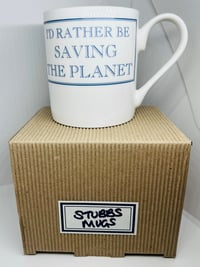 Image 3 of I’d Rather Be Saving The Planet Bone China Mug - Boxed