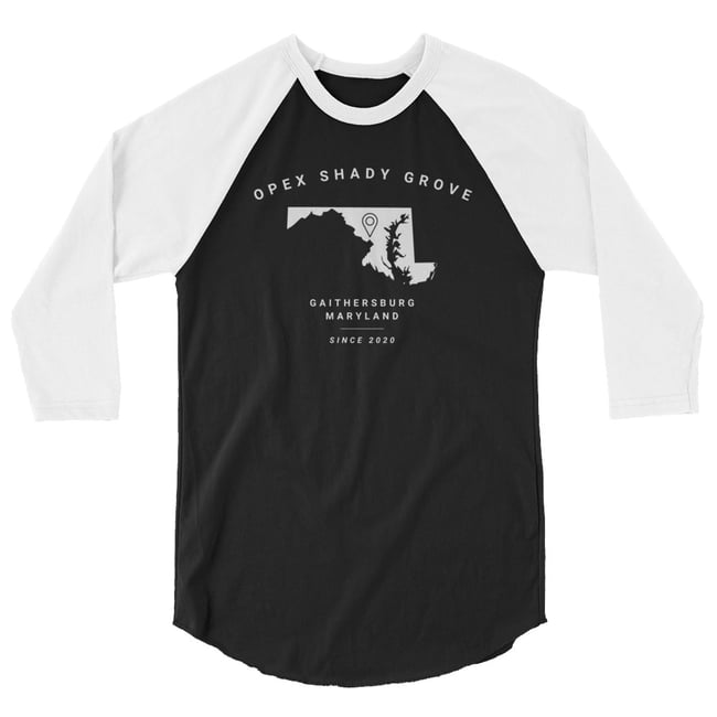3/4 Sleeve Raglan - White Map Logo