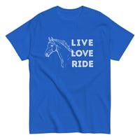 Image 9 of Unisex classic tee, Live Love Ride Western Horse Shirt Unisex Cowgirl Equestrian Graphic Tee