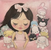 Sleeping with plushies 🧸🎀