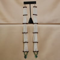 Image 1 of 5 tier Dentalium earrings (green)