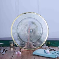 Image 1 of Gold Sunray Wavy rim Charger 
