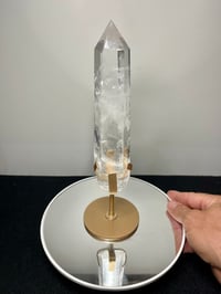 Image 12 of Polished Clear Quartz Crystal Point In Custom Stand #2866