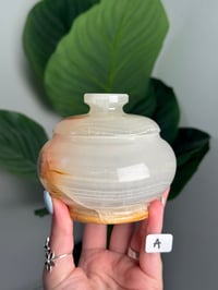 Image 1 of GREEN CALCITE TRINKET JARS STYLE #3