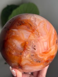 Image 4 of XL BANDED CARNELIAN SPHERE -MADAGASCAR- C