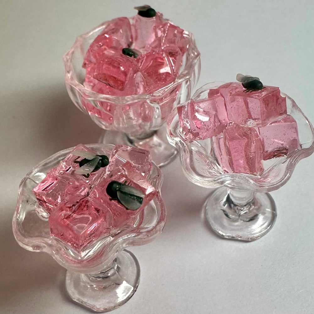 Image of Cubed Gelatin with Flies