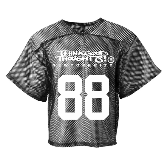 Image of OG Logo Crop Football Jersey - Black