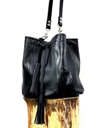 Image 3 of Midnight Black Big Patchwork Carryall Bucket