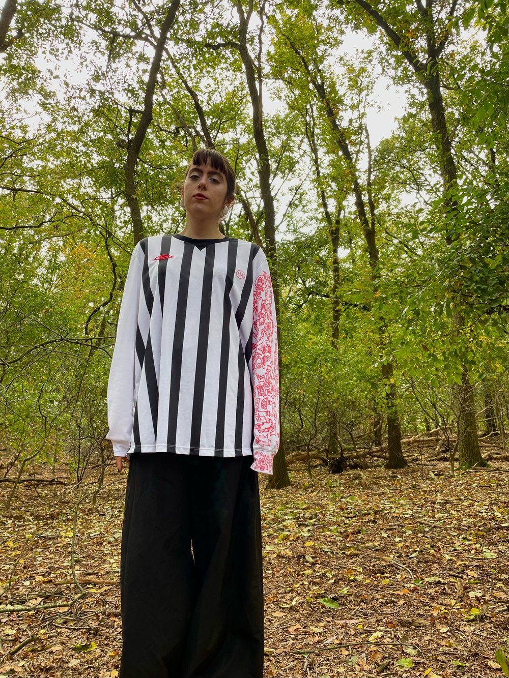 artsy striped football shirt