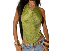 Olive fringe Top 