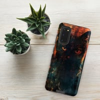 Image 9 of Dark Goth Black Cat Orange and Black Tough case for Samsung®