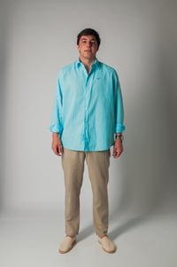 Image 5 of Camisa de lino turquesa