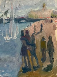 Image 3 of Impressionist Oil Riverside Scene on Board