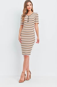 Image 5 of Your Undivided Attention Ribbed Pencil Dress