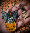 Pumpkin Bat PVC Keychain 