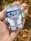 Science Cat Acrylic Keychain 