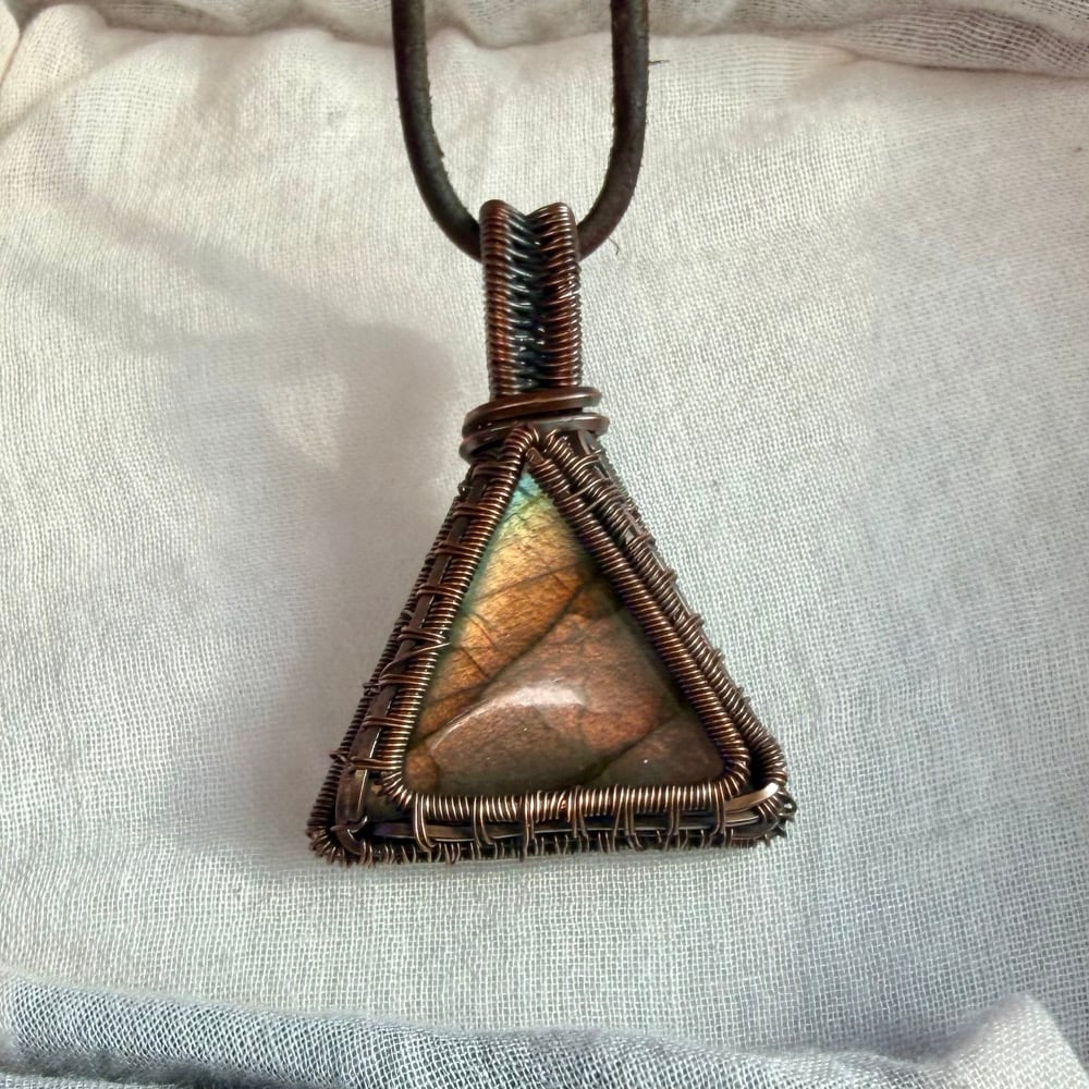 Image of Labradorite Triangle Pendant