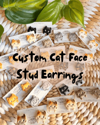 Image 1 of CUSTOM CAT face earrings 
