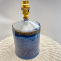 Image 1 of Blue And Grey Table Lamp With Brass Fitting