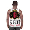White Black and Red BossFitted Unisex Tank Top