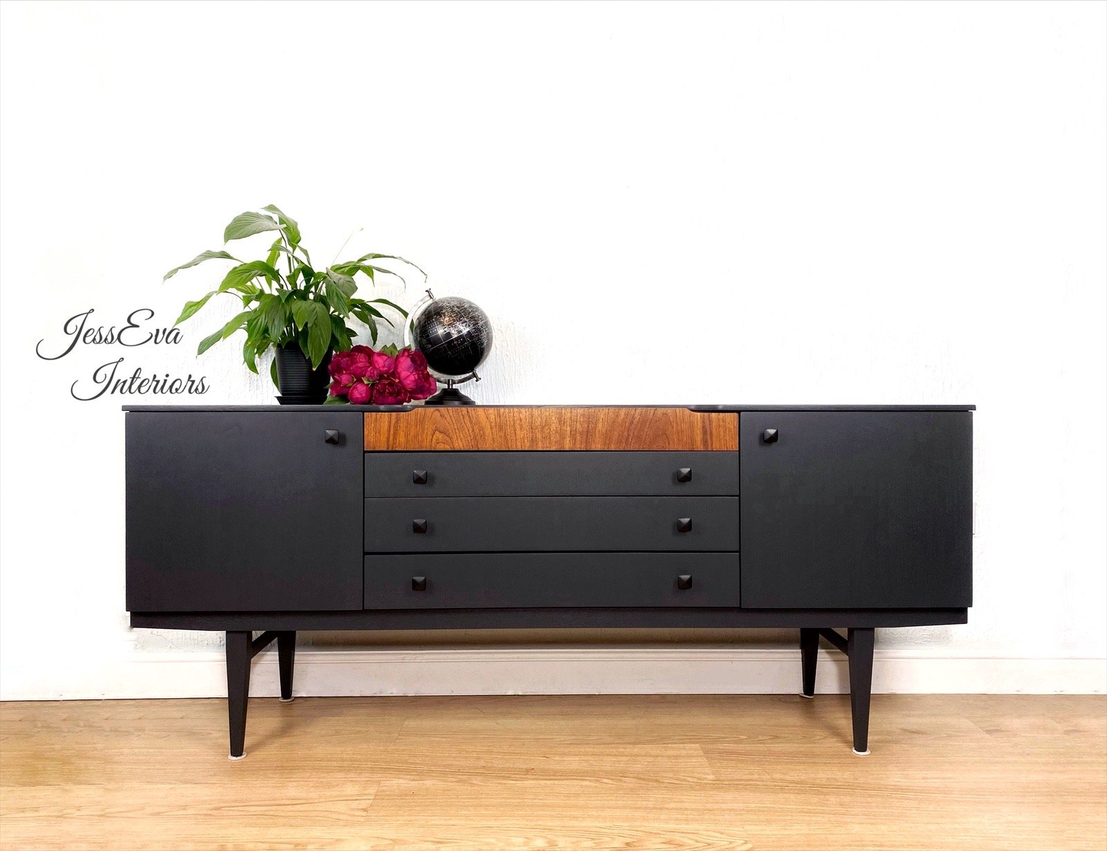 Black retro deals sideboard