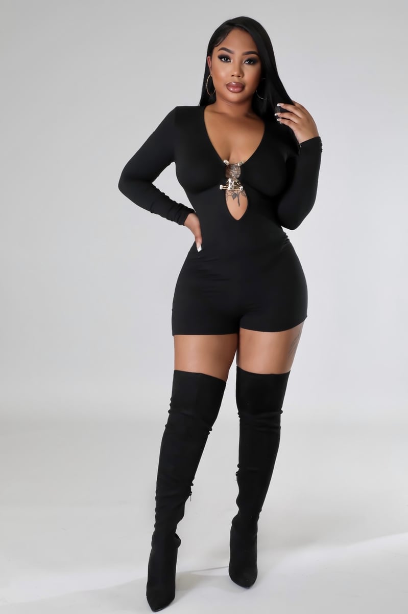 Black Athletic Romper – Be U Babes Boutique