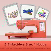 Image 4 of POOLIN EOC06-RE Extra Large 11in * 7.9in Single Needle Embroidery Machine 7'' LCD Touch Screen Compu