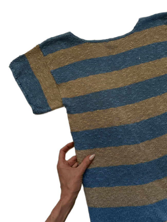 70s Calvin Klein hand loomed linen knot top tunic