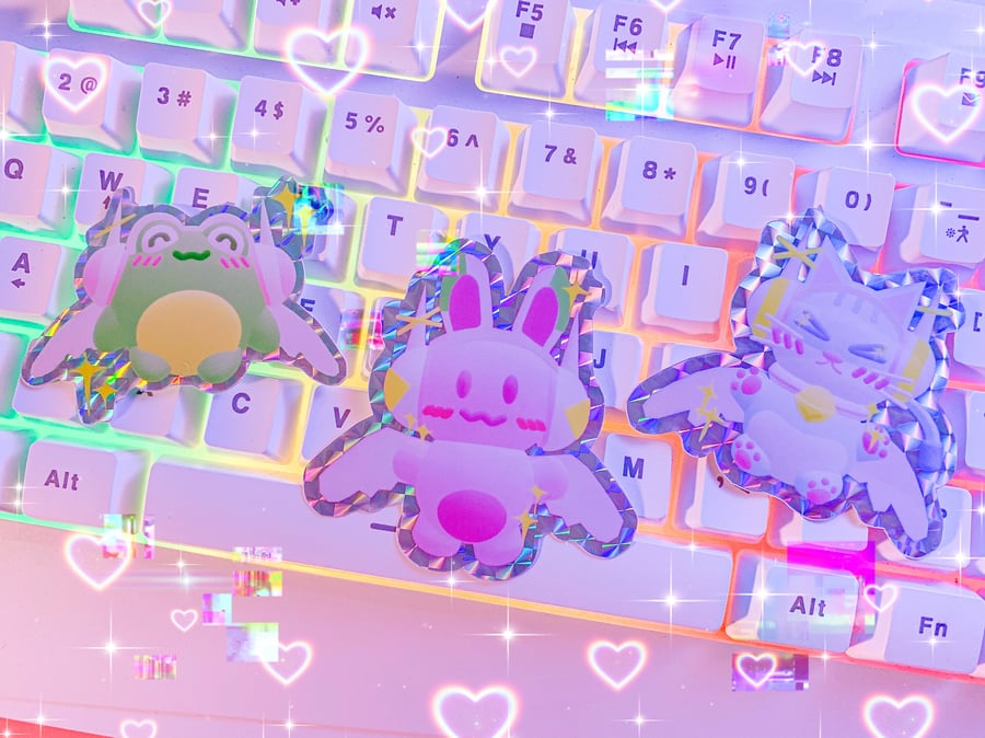 Image of CYBER ANGEL PETS | Prismatic Stickers