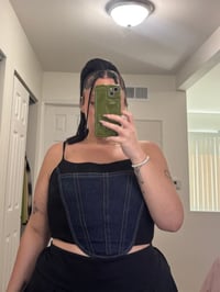 Image 2 of Denim corset top 
