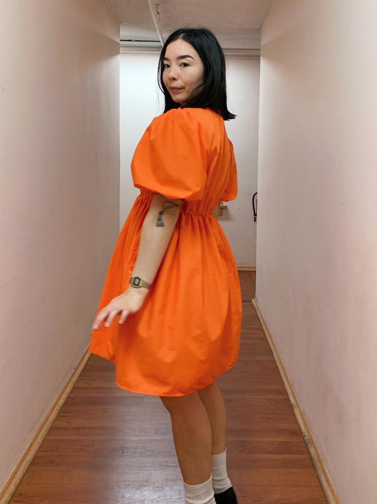Image of MADE TO ORDER Puff Sleeve Dress — Spooky White Ghostie