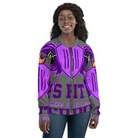 Image 1 of BOSSFITTED Purple and Grey AOP Unisex Bomber Jacket