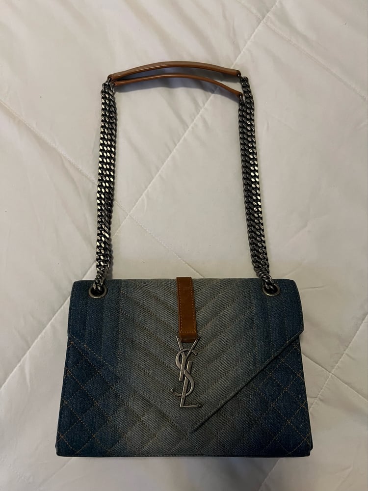 Image of YSL Denim Envelope Bag