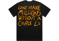 Image 2 of Oversized Black “2wny4our7evn” Tee W/Orange Writing 