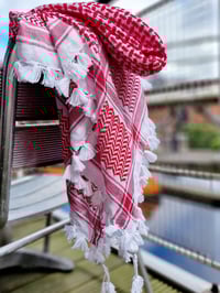 Image 3 of Red Cotton Palestinian Keffiyeh (Made in Jordan)