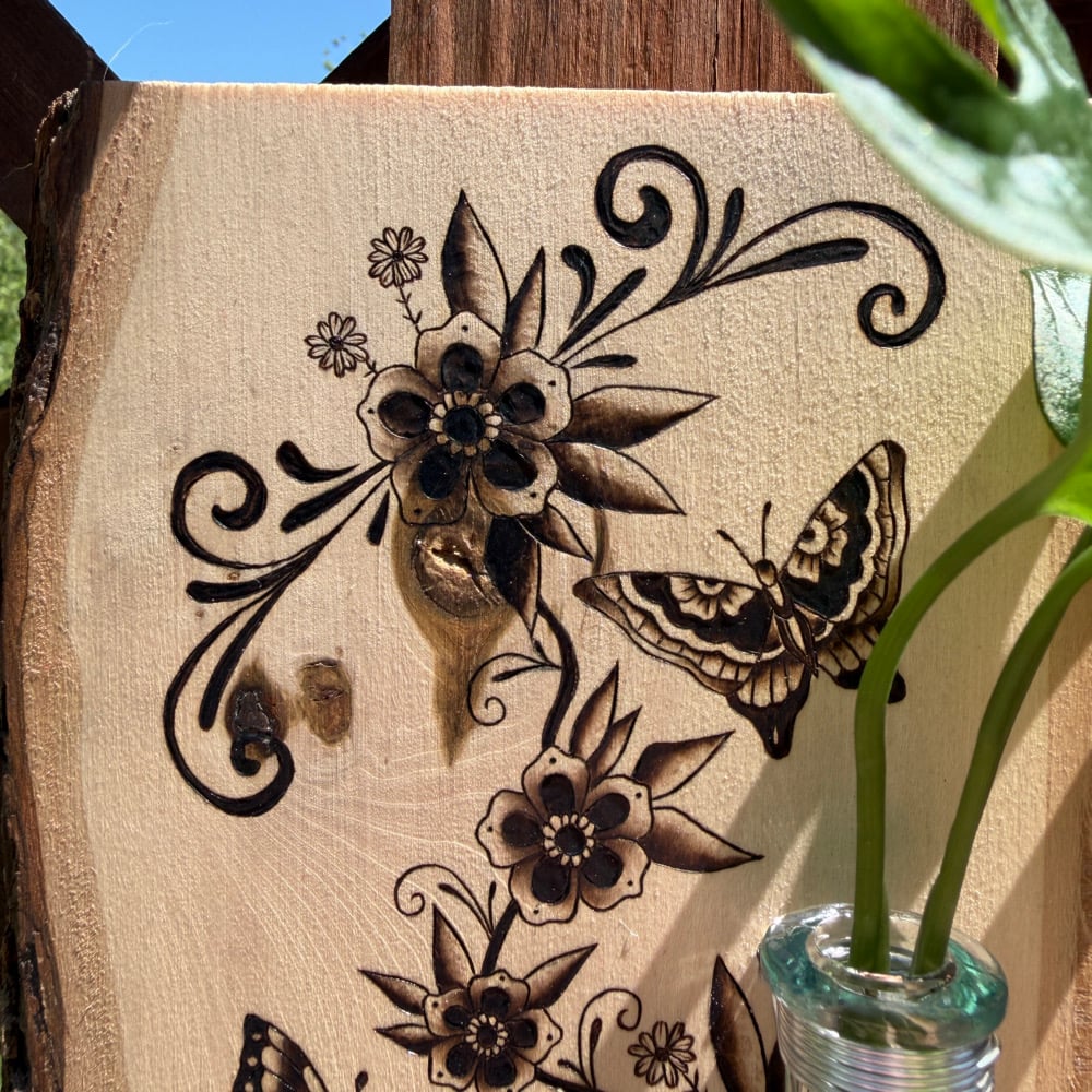 Image of traditional vine propagation station wood art 
