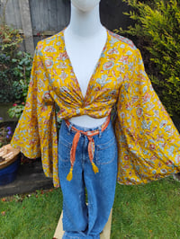 Image 5 of Stevie sari top-upto size 8-14 mustard