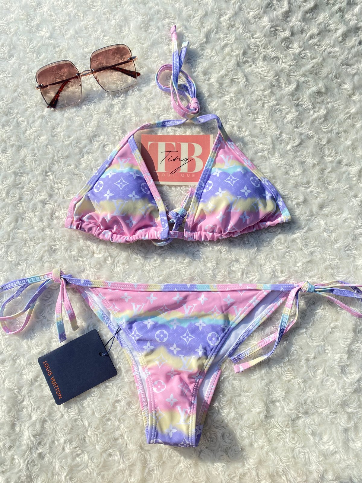 Rainbow Pastel LV Bikini