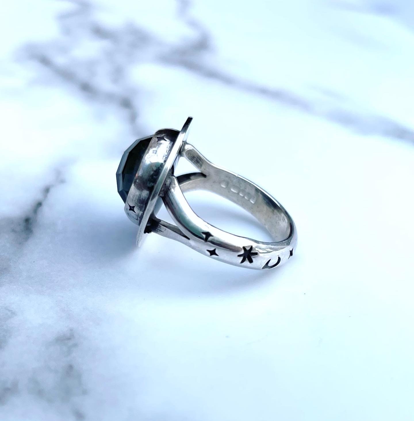 Image of Handmade Sterling Silver Colour Changing Celestial Mood Ring 925