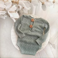 Image 1 of Boys bodysuit Shawn-1 | size 9-12 months | sage | sitter
