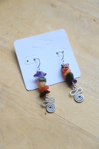 Image 3 of Rainbow Sterling Silver Spiral Earrings