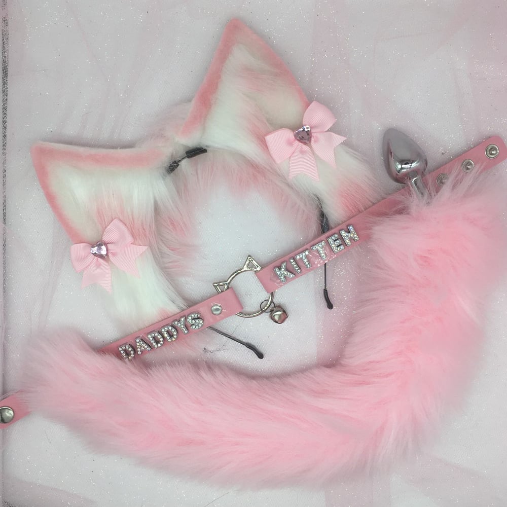 Pink / White Kitten petplay set 🐱 