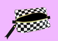 Image 6 of Checkered makeup bag