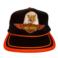 Image 1 of VINTAGE HARLEY DAVIDSON TRICKER HAT LINED BRIM EAGLE