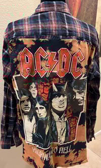 Vintage Black/Orange/Teal Flannel Shirt AC/DC