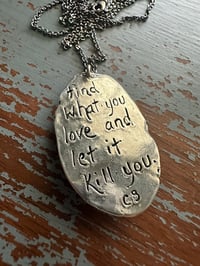 Image 8 of Stone Mountain turquoise necklace with Bukowski quote