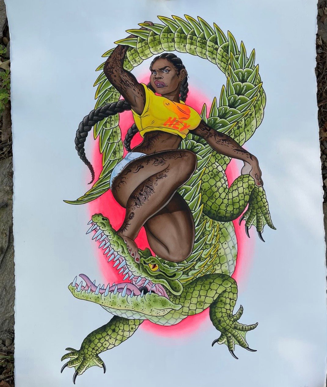 Image of Gator Girl Limited Print - split with Onnie O’Leary