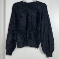 Image 3 of SHOW ME YOUR MUMU black fuzzy crew neck long sleeve sweater